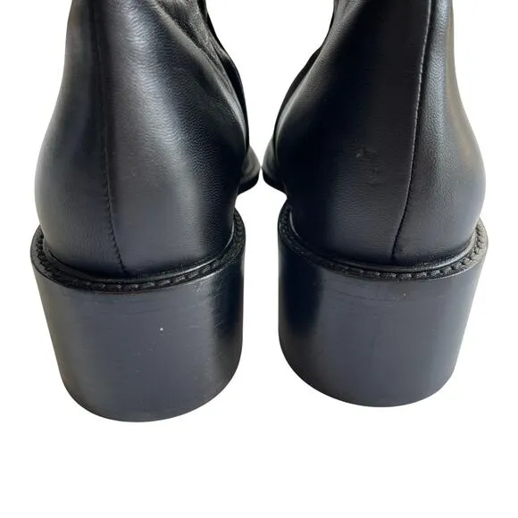 Everlane The City Boot Square Toe Black Leather Ankle Bootie Size 10.5