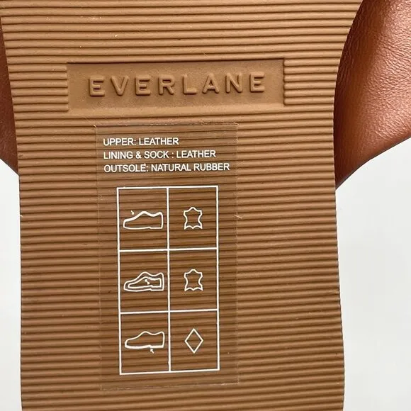 Everlane The Day Crossover Womens 7 Slip On Sandals Sienna Brown Leather Slide