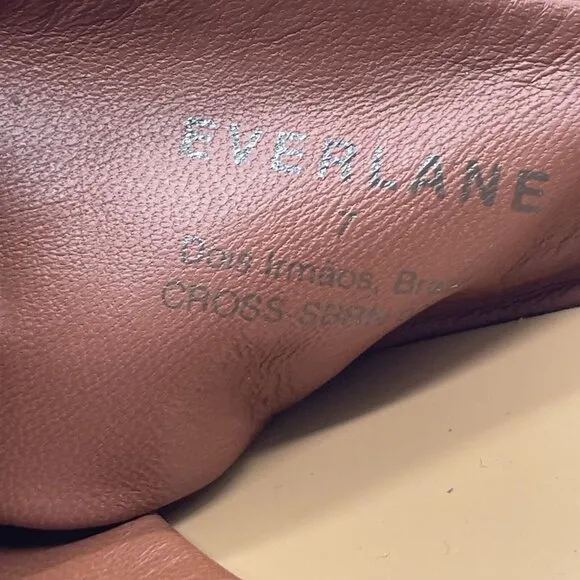 Everlane The Day Crossover Womens 7 Slip On Sandals Sienna Brown Leather Slide