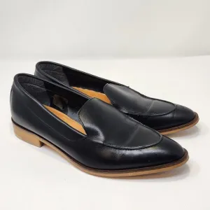 Everlane Women The Modern Loafer Black Leather Flats Size 8 Pointed Toe Slip On