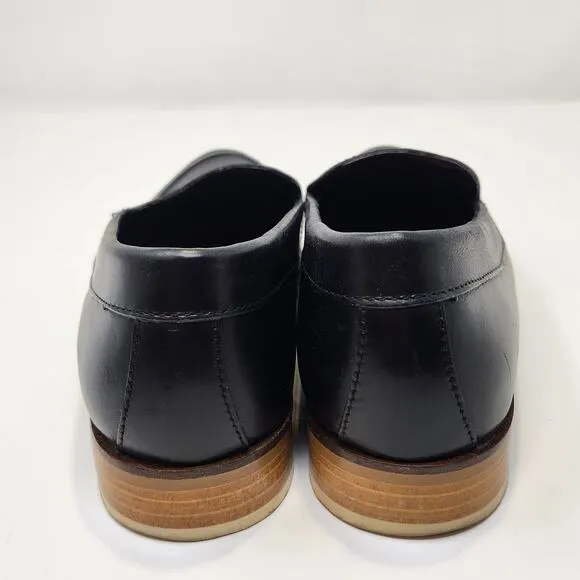 Everlane Women The Modern Loafer Black Leather Flats Size 8 Pointed Toe Slip On