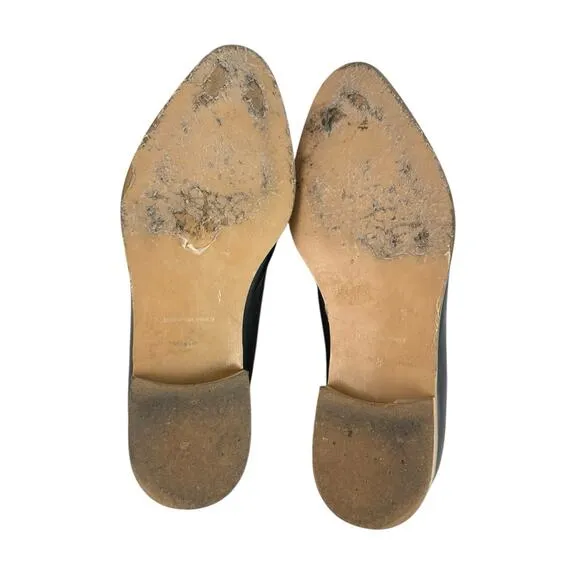 Everlane Women's Black Leather Slip On Low Top Almond Toe Loafers Shoes Size 8