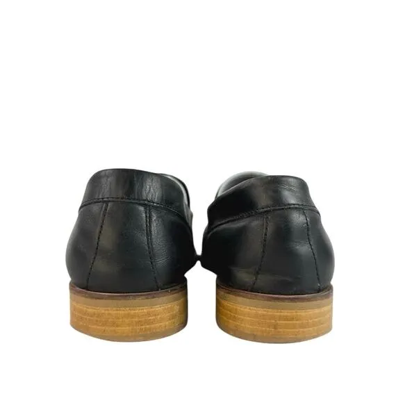 Everlane Women's Black Leather Slip On Low Top Almond Toe Loafers Shoes Size 8