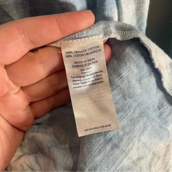 FAHERTY Tuckernuck Organic Cotton Faded Blue Vida Tie Dye Dress Small