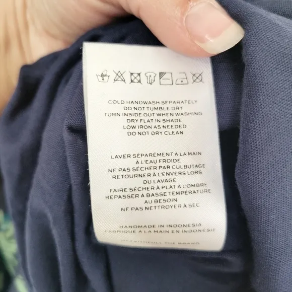 Faithfull The Brand Escala Anha Blue Asymmetrical Linen Maxi Dress Size 6