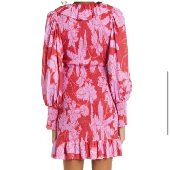 FARM RIO LIVING NATURE RED/PINK FLORAL MINI DRESS- Size MED