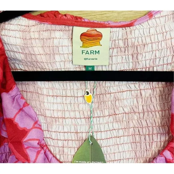 FARM RIO LIVING NATURE RED/PINK FLORAL MINI DRESS- Size MED