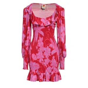 FARM RIO LIVING NATURE RED/PINK FLORAL MINI DRESS- Size MED