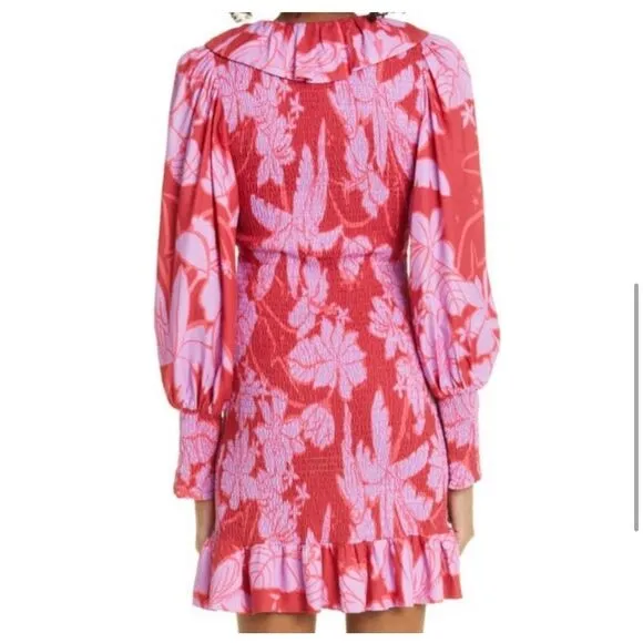 FARM RIO LIVING NATURE RED/PINK FLORAL MINI DRESS- Size MED