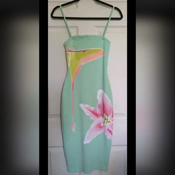 FINAL PRICE Tyler McGillivary Luna Lily Bodycon Dress XS Mint Midi Festival