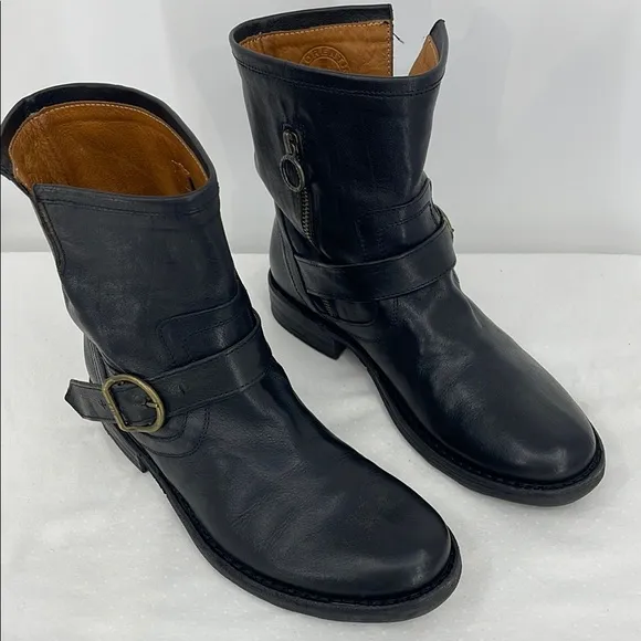 FIORENTINI   BAKER WOMENS SIZE (39) 9 US Black Leather Buckle Boots