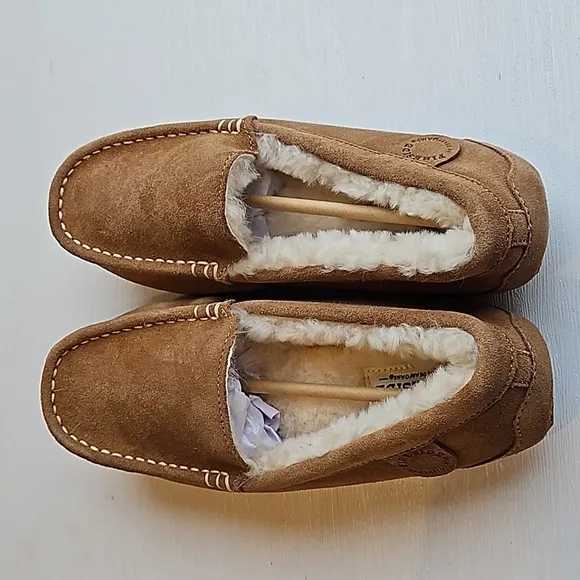 Fireside By Dearfoams Women's Mel Genuine Shearling Slip On Moccasins 7 NWT
