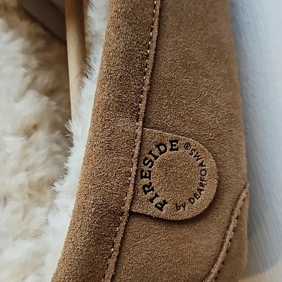 Fireside By Dearfoams Women's Mel Genuine Shearling Slip On Moccasins 7 NWT