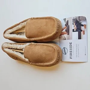 Fireside By Dearfoams Women's Mel Genuine Shearling Slip On Moccasins 7 NWT