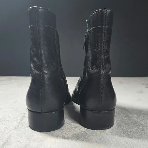Florsheim Black Leather Side Zip Beatle Boots Men's Size 8.5 D 17074-01