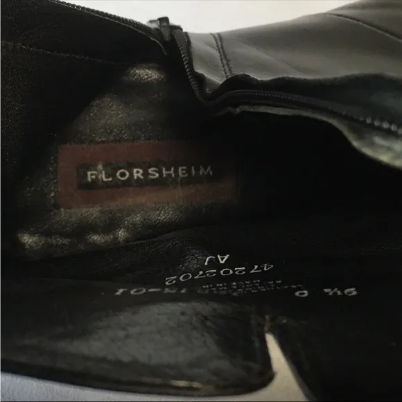 FLORSHEIM Dress Boots Regent Bike Toe Black leather 9.5 D