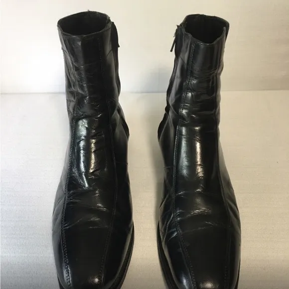 FLORSHEIM Dress Boots Regent Bike Toe Black leather 9.5 D
