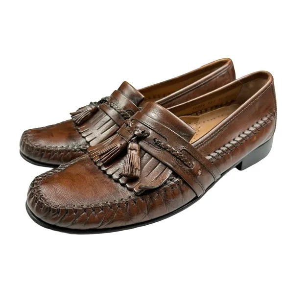 Florsheim Kiltie Tassel Brown Leather Office Career Loafers Men’s 10D