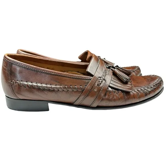 Florsheim Kiltie Tassel Brown Leather Office Career Loafers Men’s 10D