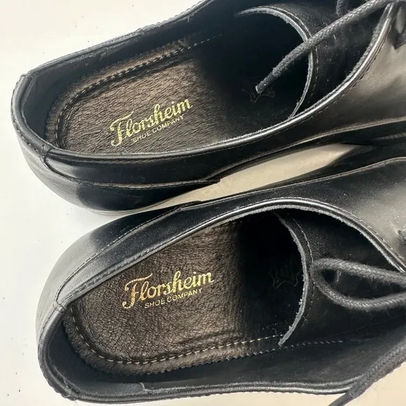 Florsheim Leather Oxford Dress Shoes Classic Lace Up Black Mens Size 9M‎