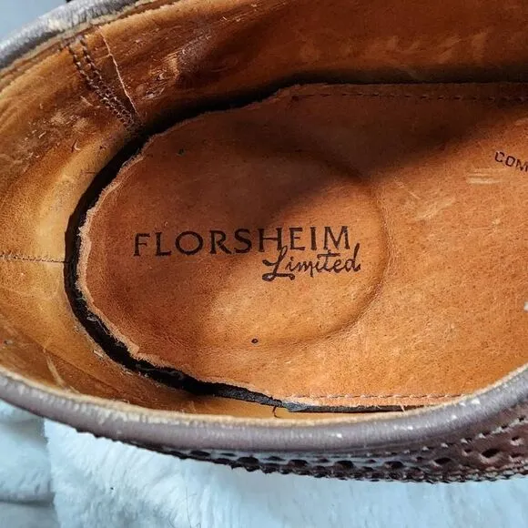 Florsheim Limited Men's Brown Veblen Wingtip Leather Oxford Shoes Size 12