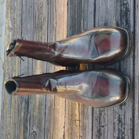 Florsheim Men’s Burgundy Original Regent Leather Side Zip Ankle Boots