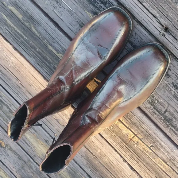 Florsheim Men’s Burgundy Original Regent Leather Side Zip Ankle Boots