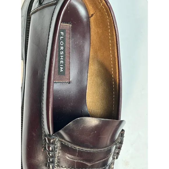 Florsheim Mens Penny Loafer Dress Shoes Brown Leather Moc Toe Slip On 10 EEE