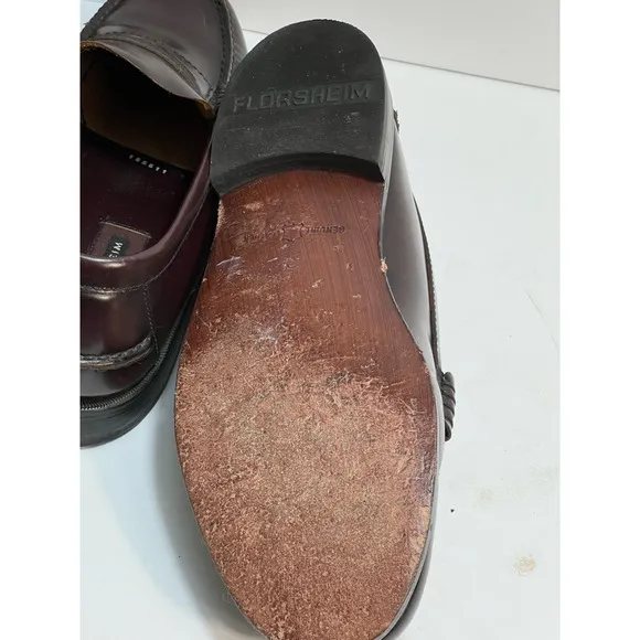 Florsheim Mens Penny Loafer Dress Shoes Brown Leather Moc Toe Slip On 10 EEE