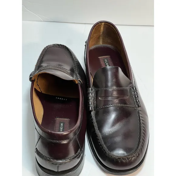 Florsheim Mens Penny Loafer Dress Shoes Brown Leather Moc Toe Slip On 10 EEE
