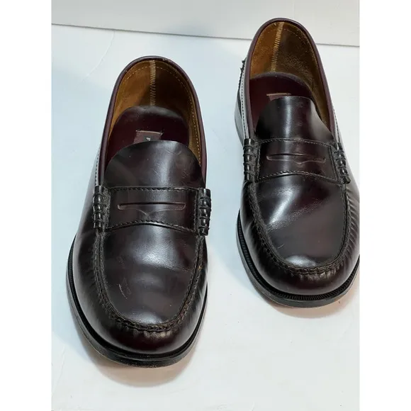 Florsheim Mens Penny Loafer Dress Shoes Brown Leather Moc Toe Slip On 10 EEE