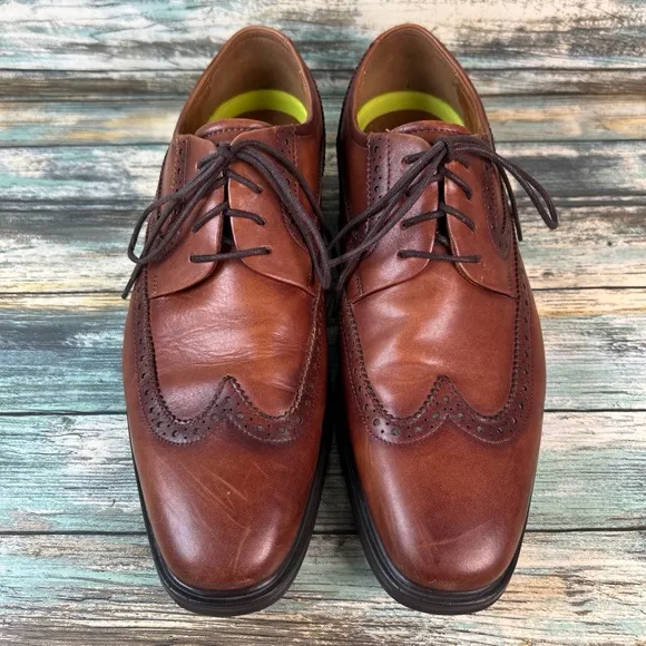 Florsheim Mens Size 9M Wingtip Oxford Dress Shoes Brown Leather Formal Workwear