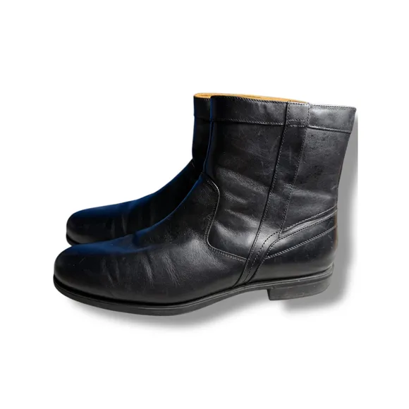 Florsheim Midtown Leather Ankle Boots Comfortech Ortholite Dress Blk 14 EEE Wide