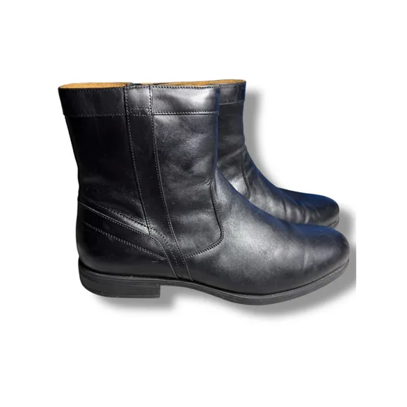 Florsheim Midtown Leather Ankle Boots Comfortech Ortholite Dress Blk 14 EEE Wide