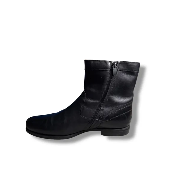Florsheim Midtown Leather Ankle Boots Comfortech Ortholite Dress Blk 14 EEE Wide