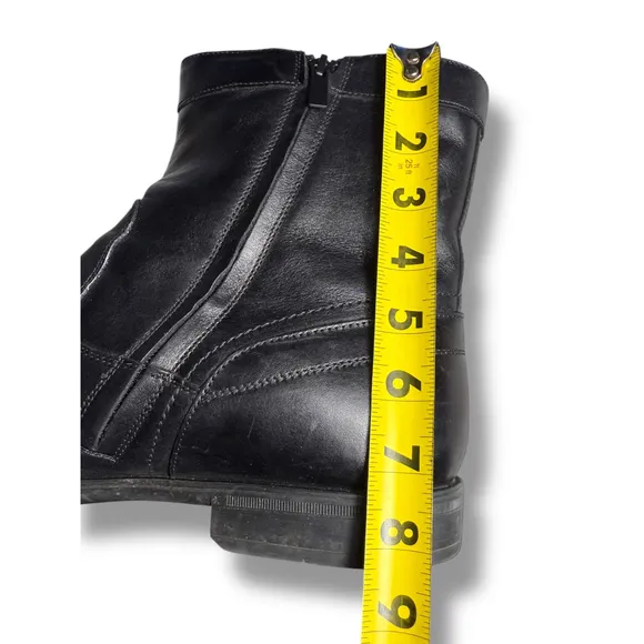 Florsheim Midtown Leather Ankle Boots Comfortech Ortholite Dress Blk 14 EEE Wide