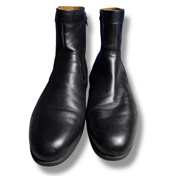 Florsheim Midtown Leather Ankle Boots Comfortech Ortholite Dress Blk 14 EEE Wide