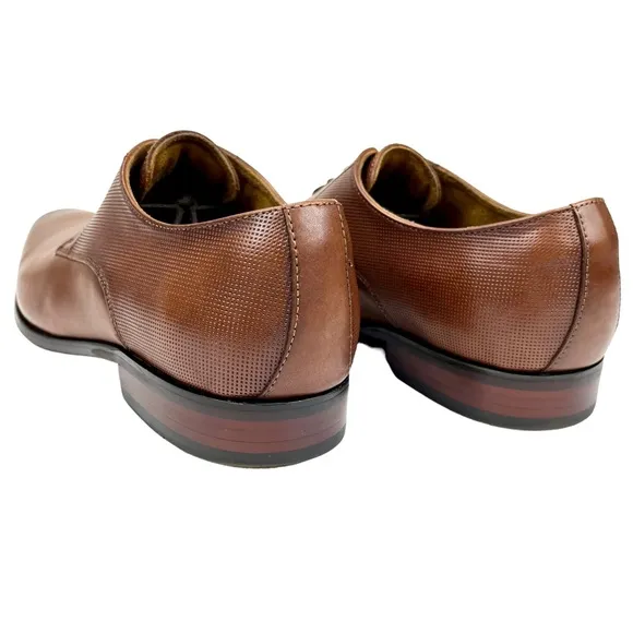 Florsheim Postino Plain Toe Derby Cognac Leather Shoe‎ Men 10.5 D