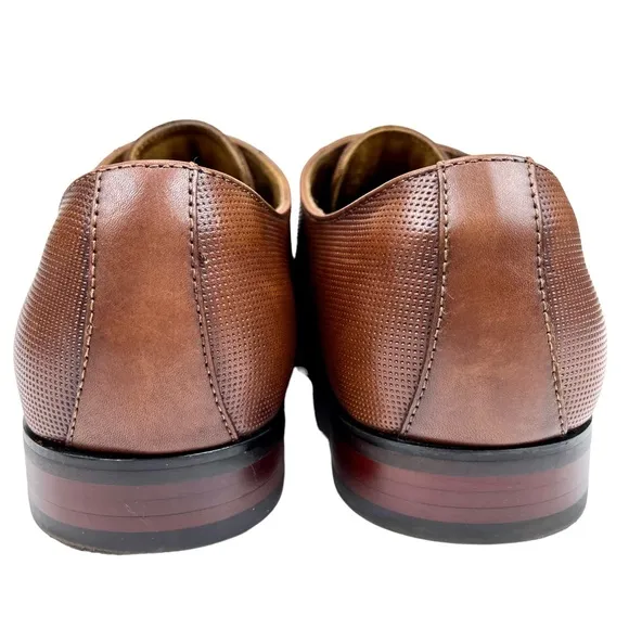 Florsheim Postino Plain Toe Derby Cognac Leather Shoe‎ Men 10.5 D