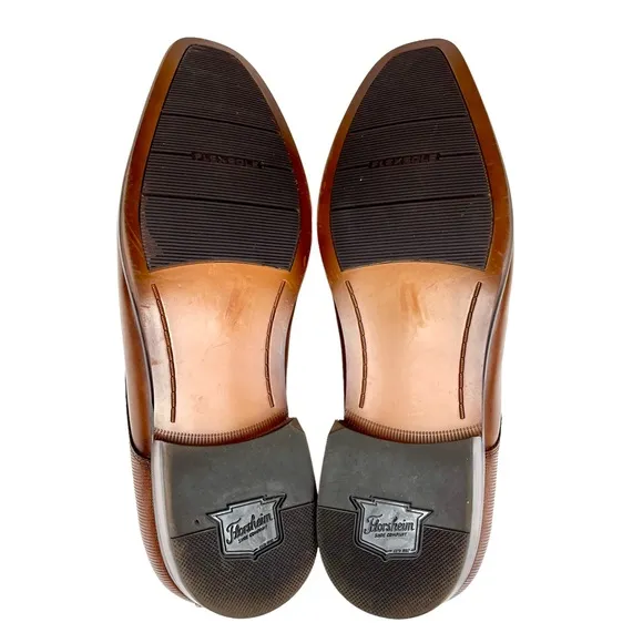 Florsheim Postino Plain Toe Derby Cognac Leather Shoe‎ Men 10.5 D
