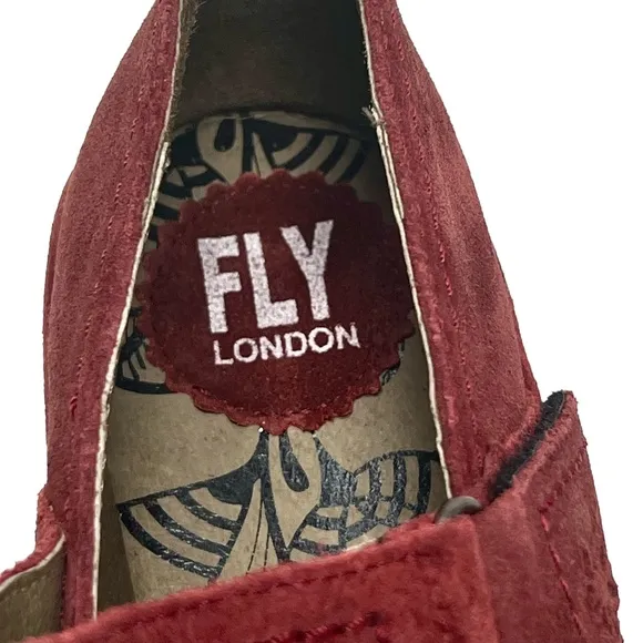 Fly London Women's Robi Mary Jane rust Suede Wedges size 39/8-8.5 NWT 🪰