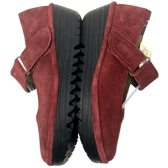 Fly London Women's Robi Mary Jane rust Suede Wedges size 39/8-8.5 NWT 🪰