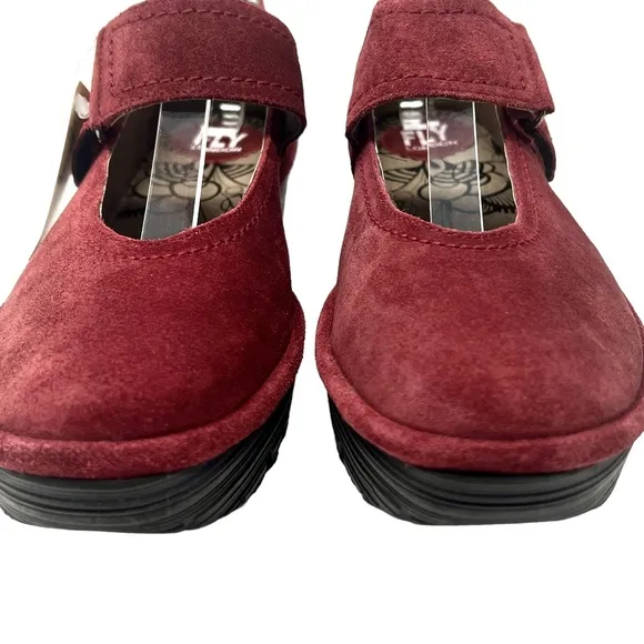 Fly London Women's Robi Mary Jane rust Suede Wedges size 39/8-8.5 NWT 🪰