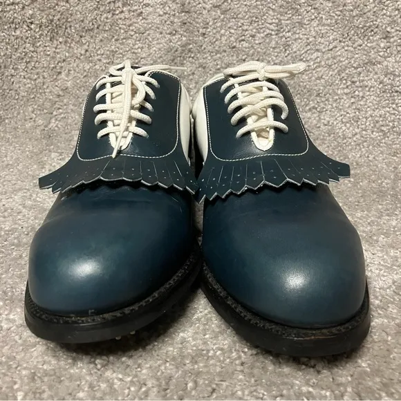 FootJoy Classics Women’s Style 90605 Leather Teal/White Golf Shoes Size 8.5B