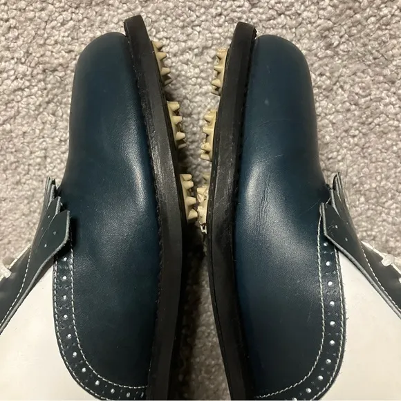 FootJoy Classics Women’s Style 90605 Leather Teal/White Golf Shoes Size 8.5B