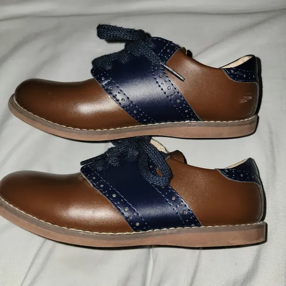 FootMates Brown Blue Dress Shoes Classic Oxford Leather Arch Support 12
