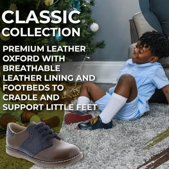 FootMates Brown Blue Dress Shoes Classic Oxford Leather Arch Support 12