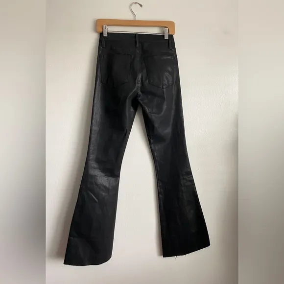 Frame Black Coated Le High Flare Jeans High Rise Monochrome Modern Designer 27