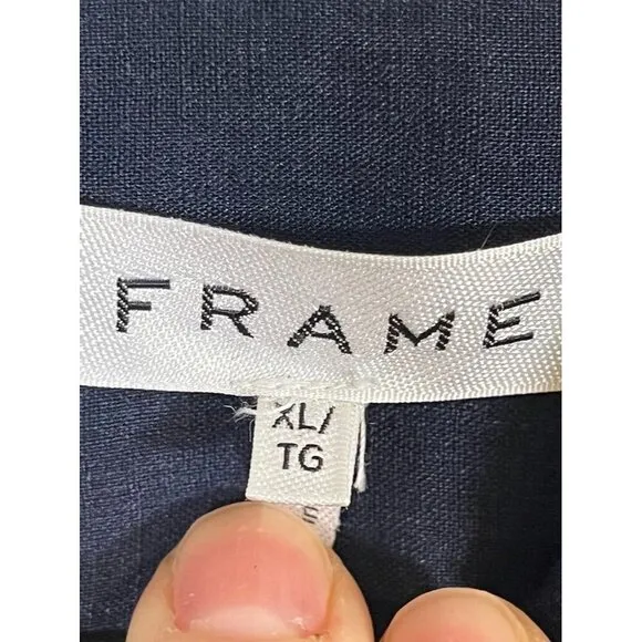Frame Dress Women 16 Blue Collar Mini Smock Buttons Shirt Puff Sleeve Neutral