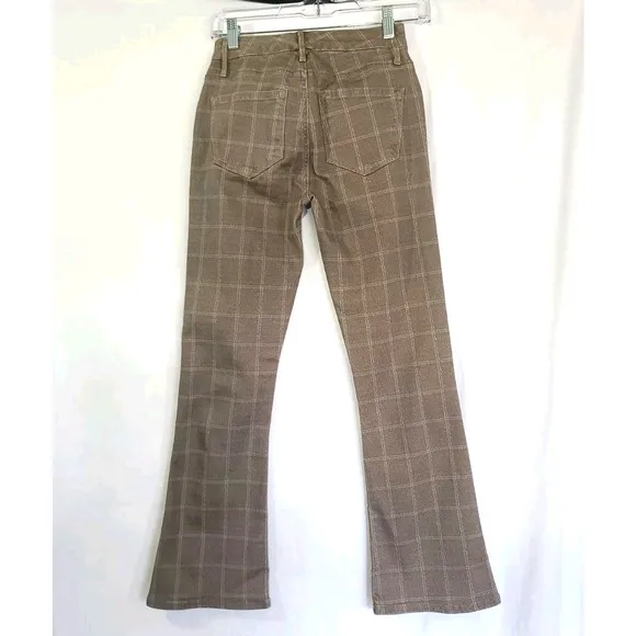 Frame Womens Brown 25 Le Crop Mini Bootcut Jeans Oxford Plaid
